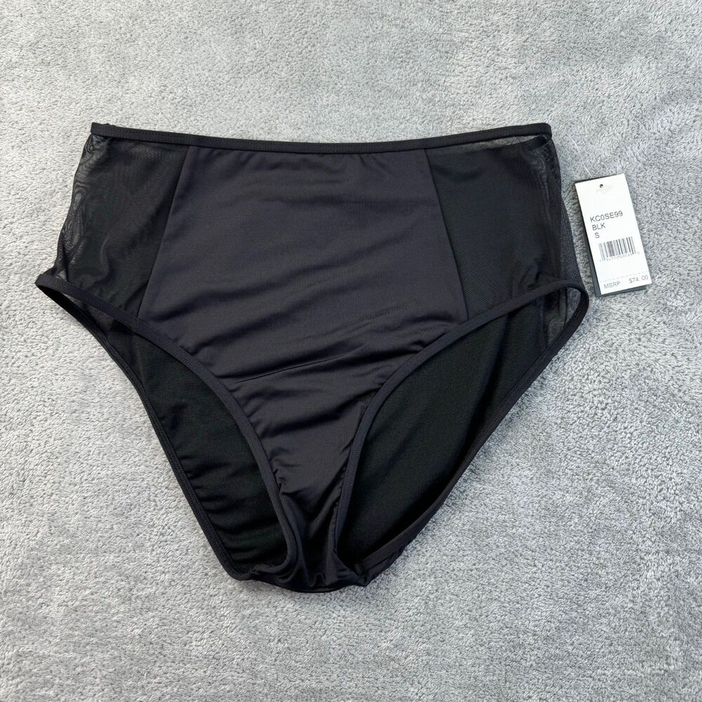 Kenneth Cole Bikini Bottom Women's Small Black New York Hipster Swimsuit NWT